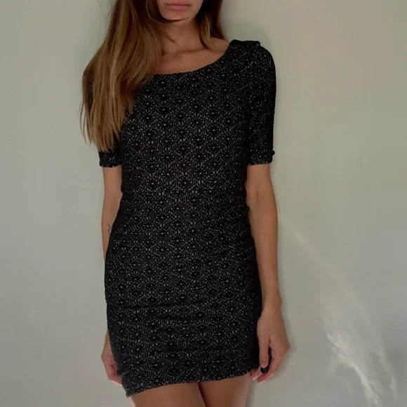 Free People Black Lady Pucker Chic Bodycon Mini Cocktail Dress Size XS - Picture 5 of 9